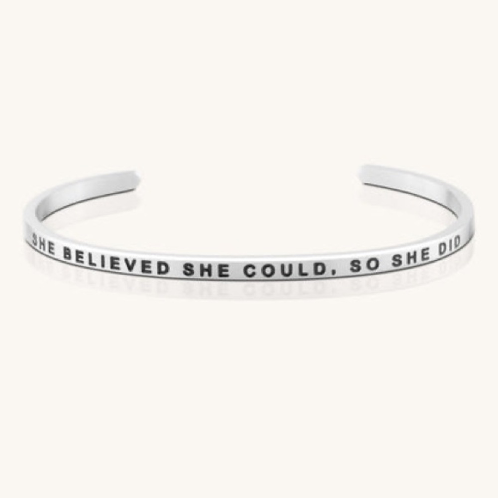 MantraBand She Believed She Could So She Did Bracelet Stainless Steel